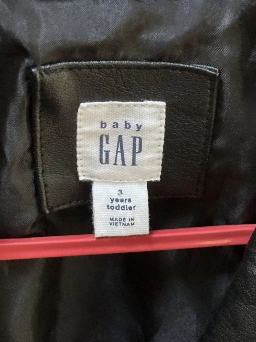 GAP Baby, Faux Leather Moto Jacket, Black, 3 years, Zip-Up 🖤🧥 Vegan, Rock Star